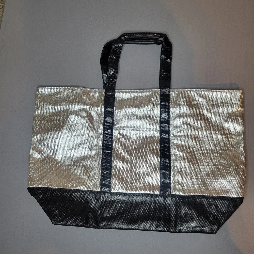 Victoria's Secret Weekender Bag Silver Fashion Tote NWOT